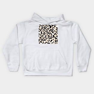 Black, White and Cream and Leopard Print Kids Hoodie